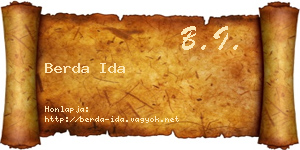 Berda Ida névjegykártya