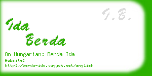 ida berda business card